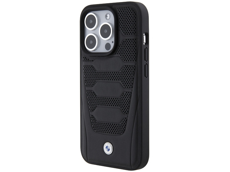 Bmw Lædersæde-Mønster Cover Til Iphone 15 Pro Max - Sort