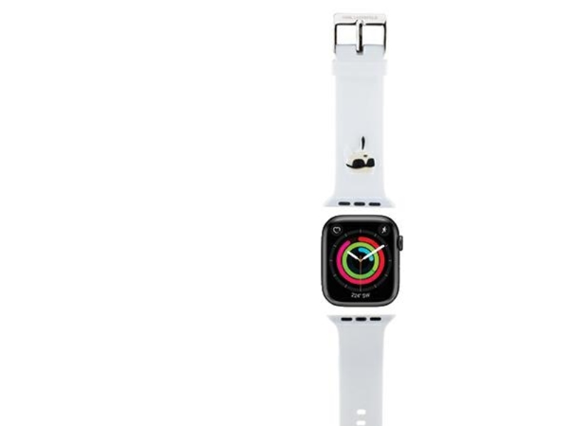 Karl Lagerfeld Armband Klawmslknh Für Applewatch 38/40/41Mm Weiß 3D Gummi Karl Head