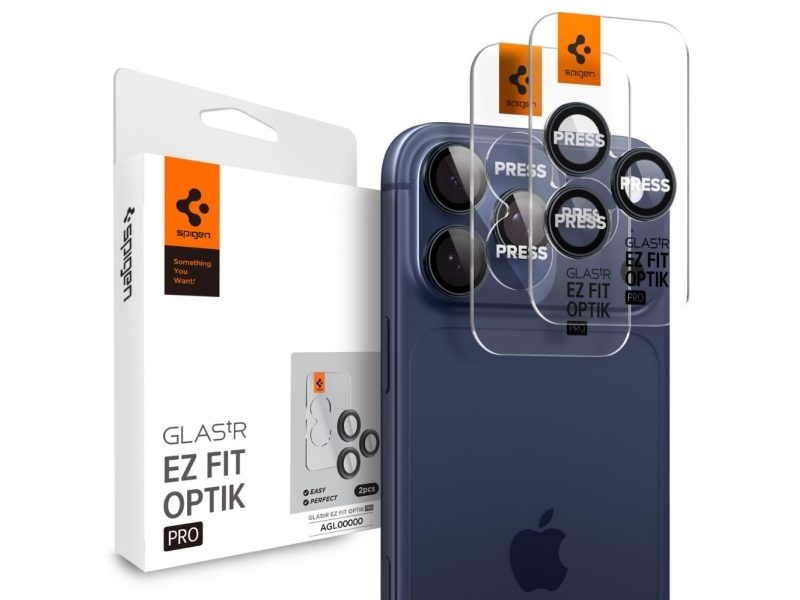 Osłona Aparatu Aparatu Spigen Optik.Tr Ez Fit Camera Protector Na Iphone 14 Pro / Pro Max / 15 Pro / Pro Max - Tytan Błękitny 2 Szt.