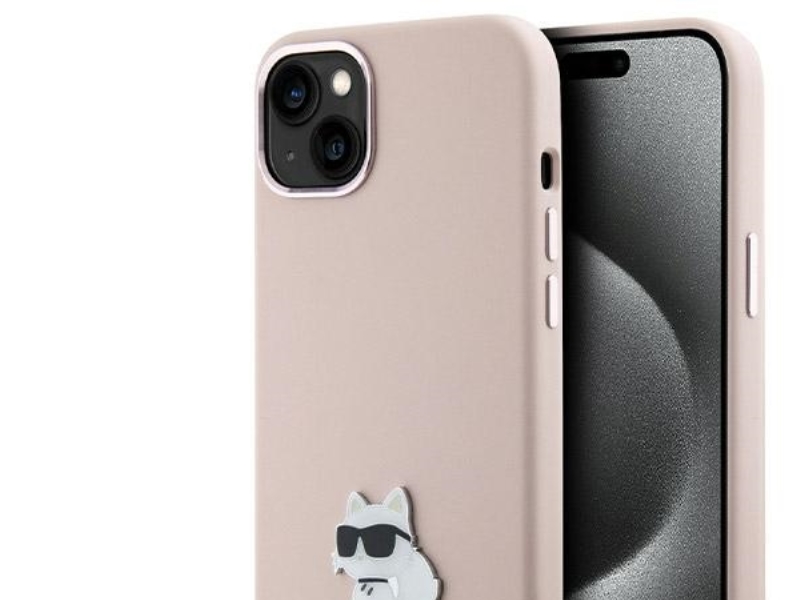Karl Lagerfeld Klhcp15msmhcnpp Iphone 15 Plus / 14 Plus 6,7" Rosa/Rosa Silikon Choupette Metall Pin
