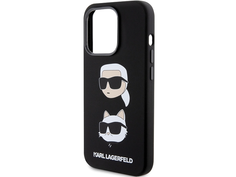 Karl Lagerfeld Silikon Karl&Choupette Head-Etui Til Iphone 15 Pro Max - Sort