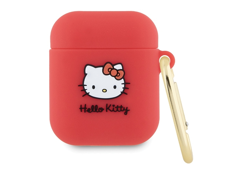 Silikone cover til AirPods 1/2 Hello Kitty HKA23DKHSF fuchsia, 3D kitty head