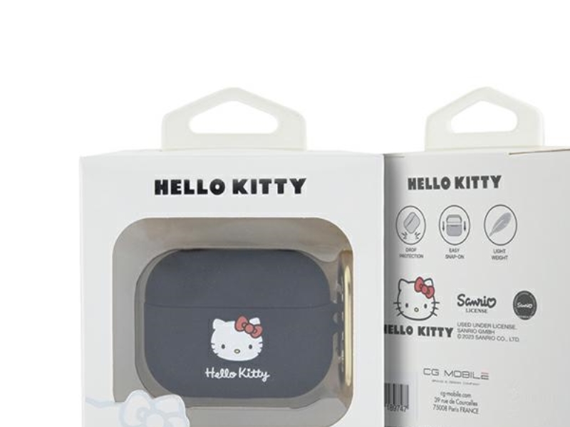 Sourcing Hello Kitty HKAP3DKHSK cover til AirPods Pro sort/sort silikone 3D kitty head