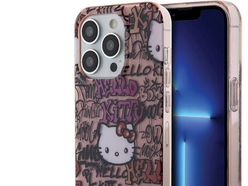Hello Kitty Hkhcp14lhdgptp Iphone 14 Pro 6,1" Pink/Pink Hardcase Iml Tags Graffiti