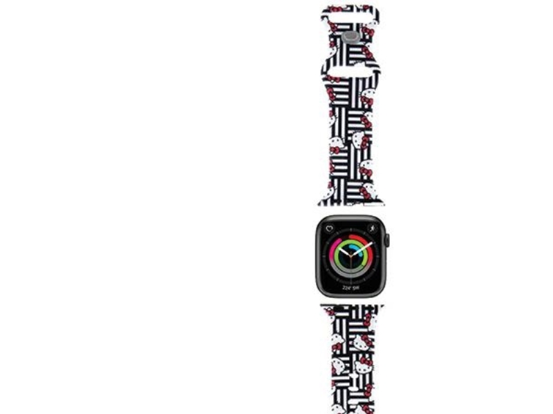 Hello Kitty Silikone Heads & Stripes Rem Til Apple Watch 38/40/41Mm - Sort