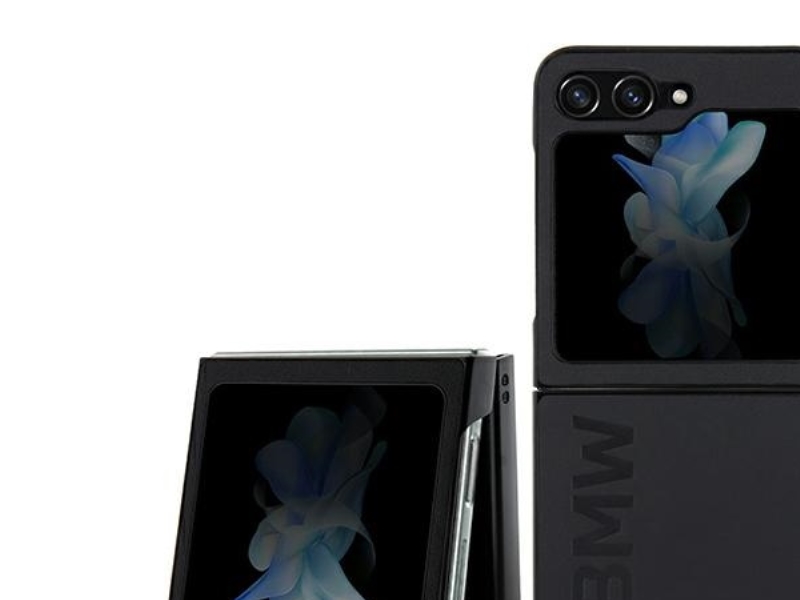 Bmw Leder Hot-Stamp Hülle Für Samsung Galaxy Z Flip 5 - Schwarz