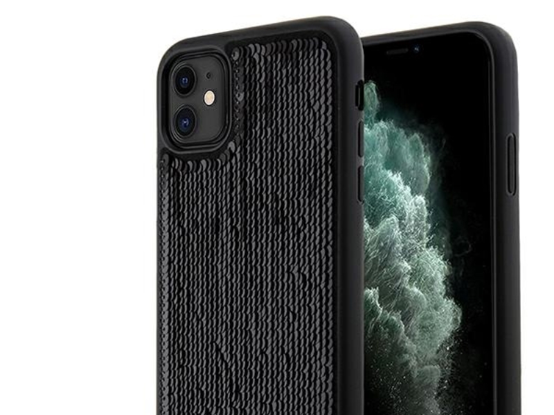 Guess Sequin Script Metallhülle Für Iphone 11 / Xr - Schwarz