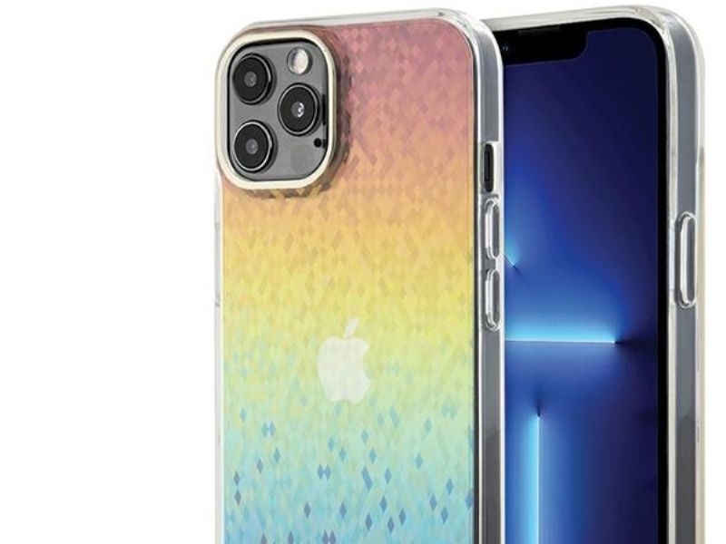 Guess Iml Facet-Spejl Diskotek Regnbue-Lys Etui Til Iphone 12/12 Pro – Multicolor
