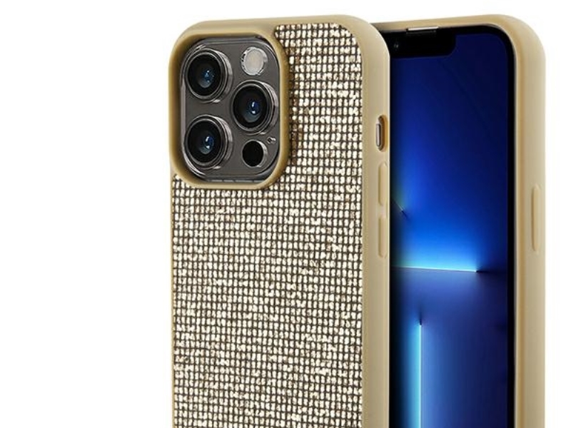 Guess Disco Metal Script Hülle Für Iphone 14 Pro Max - Gold