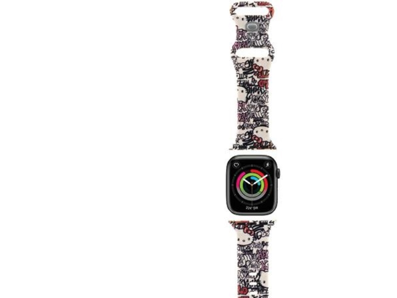 Hello Kitty Silikon-Tags Graffiti-Armband Für Apple Watch 38/40/41 Mm - Beige