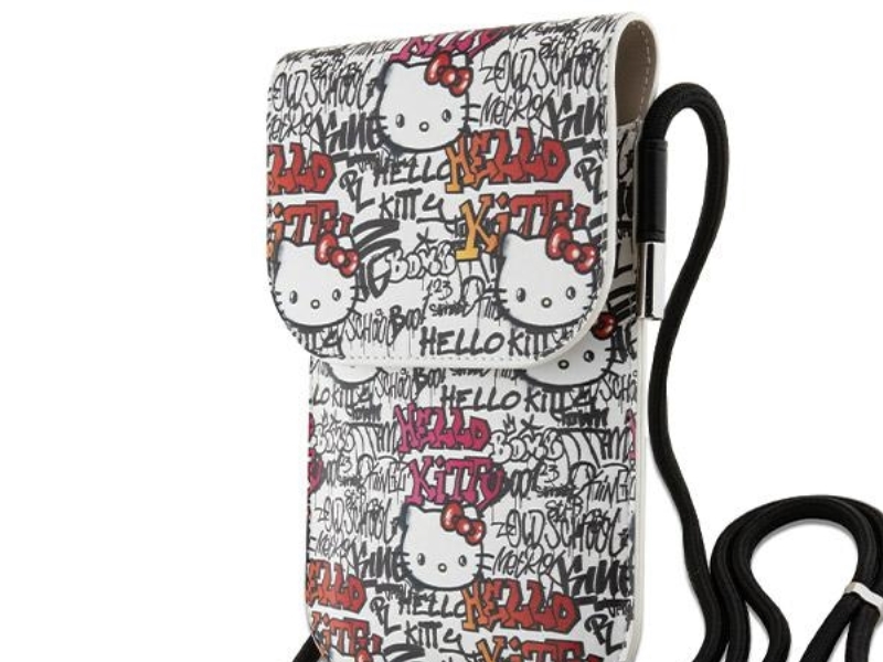 Hello Kitty Handtasche Hkowbhdgpte Beige/Beige Leder-Tags Graffiti-Schnur