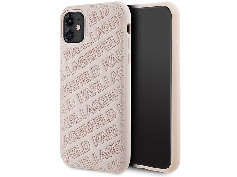 Karl Lagerfeld Quiltet K-Mønstret Cover Til Iphone 11 / Xr - Pink