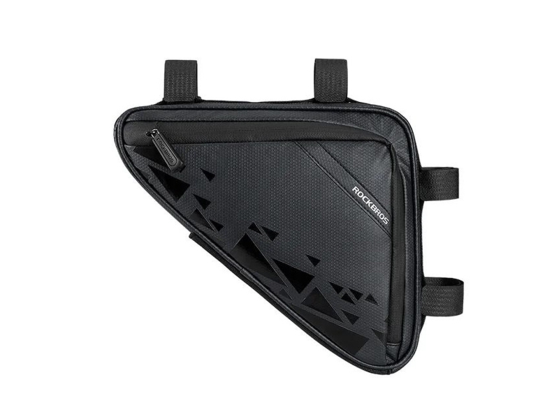 Rockbros Cykeltaske Vandtæt Monteret Med Velcro På Stel Sort Rockbros