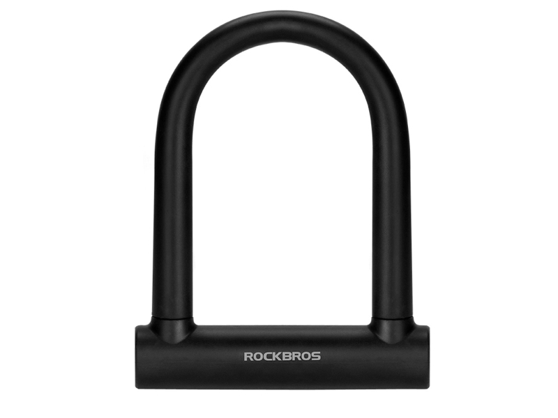 RockBros cykellås U-lock forstærket lås med nøgle - sort ROCKBROS