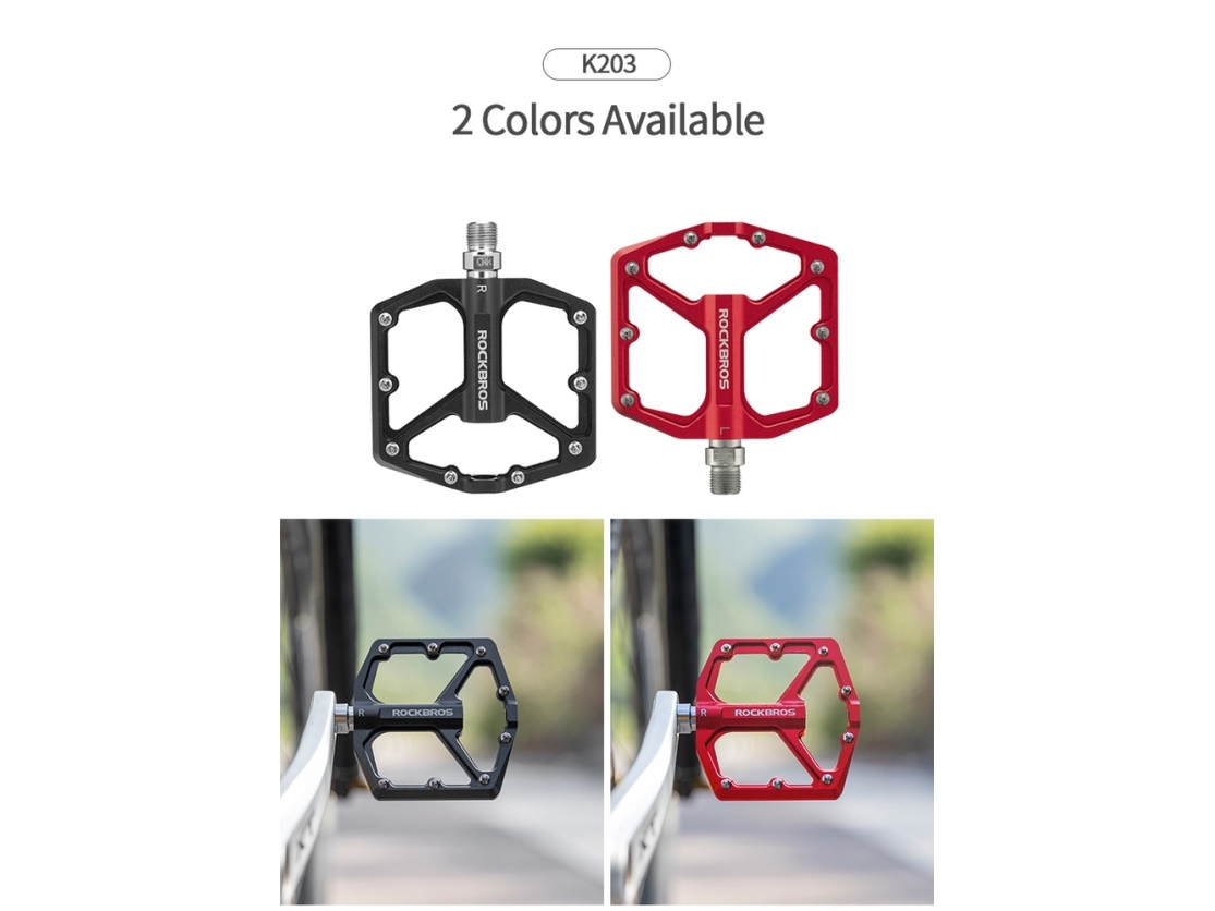 RockBros MTB cykelpedalsæt skridsikre atntyposlizgowe stop i aluminium sort ROCKBROS billede