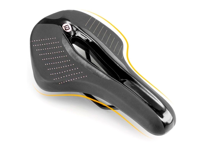 Rockbros Sadel 38210005001 – Foam MTB Cykelsadel, 27×15,5 cm, Anatomisk Hul – Sort