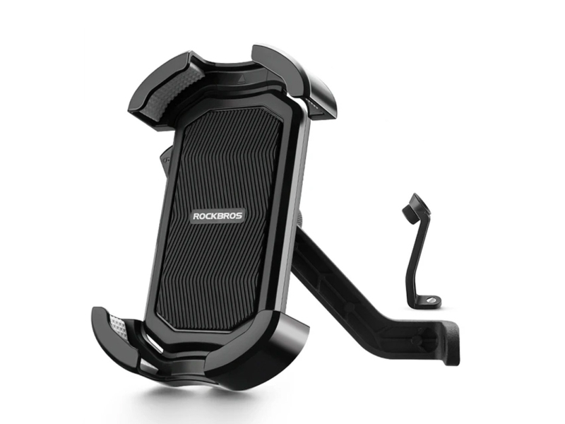 Rockbros Mobilholder Til Motorcykel Monteret På Spejl - Sort