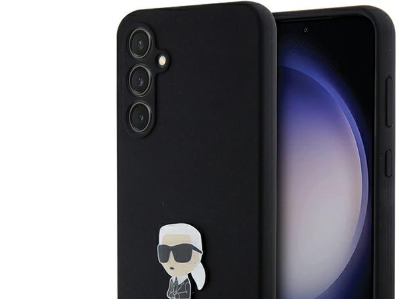 Karl Lagerfeld Silikone Ikonik Metal-Pin Cover Til Samsung Galaxy S23 Fe - Sort