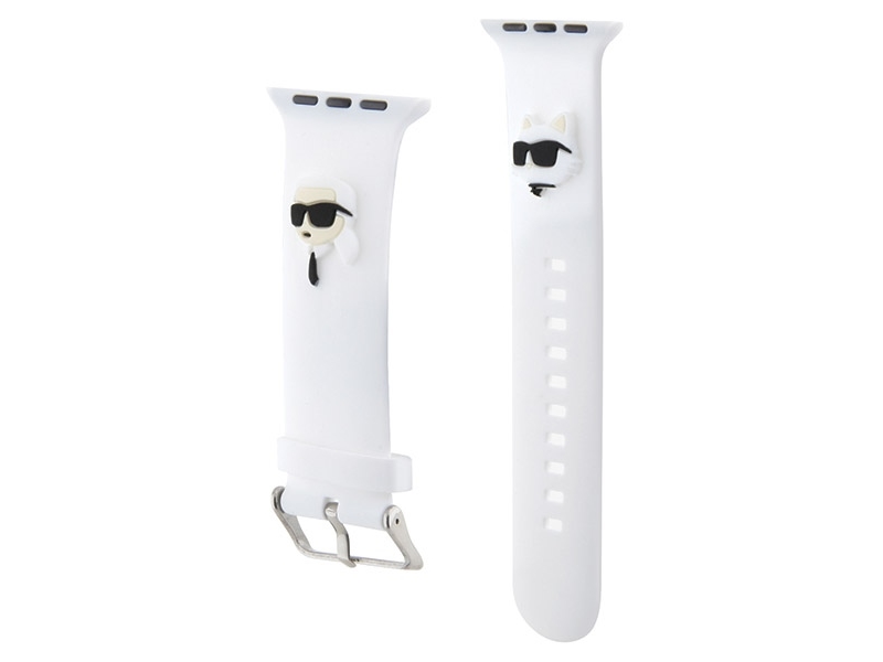 Apyrankė Apple Watch 38 / 40 / 41 Mm Karl Lagerfeld Strap 3D Rubber Karl&Choupette Heads (Klawmslkcnh ) Baltos Spalvos