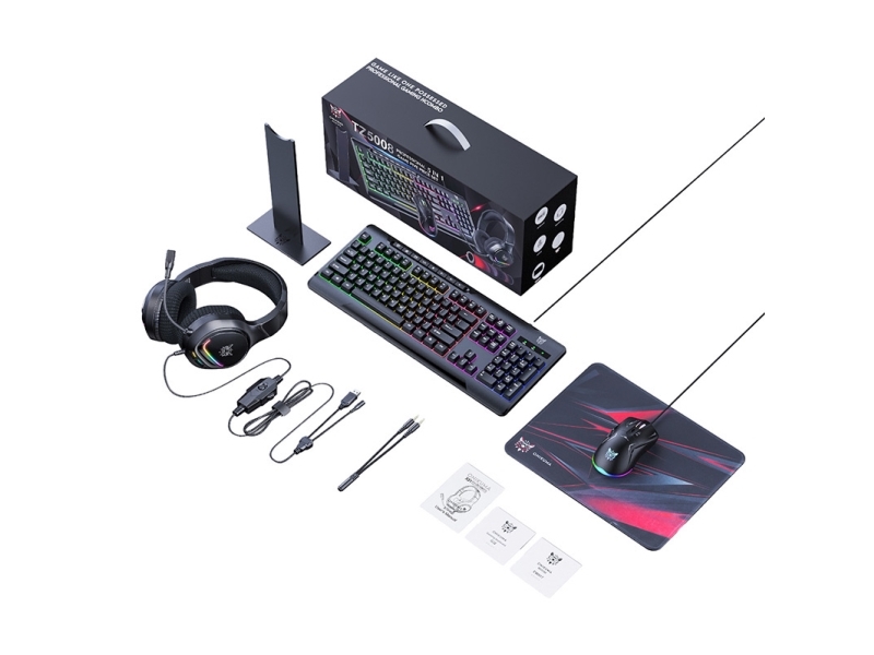 Onikuma Tz5008 5-In-1-Gaming-Set: Tastatur + Maus + Headset + Mauspad + Ständer