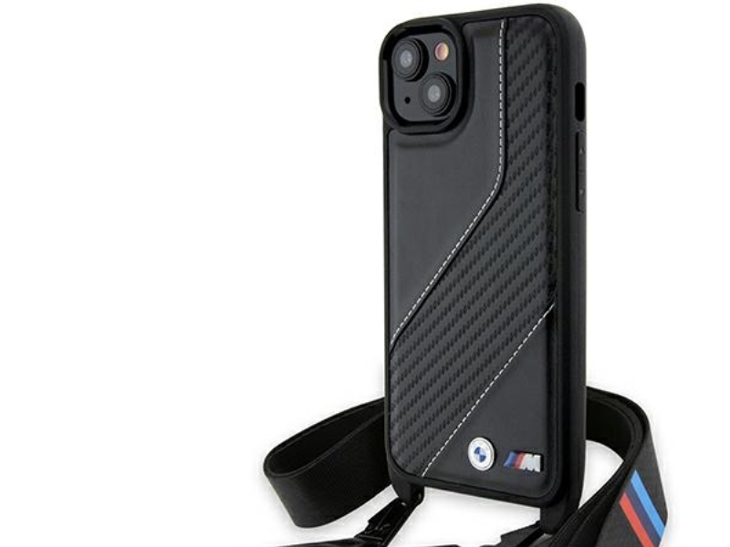 Bmw M Edition Carbon Stripe & Strap Case Für Iphone 15 / 14 / 13 - Schwarz