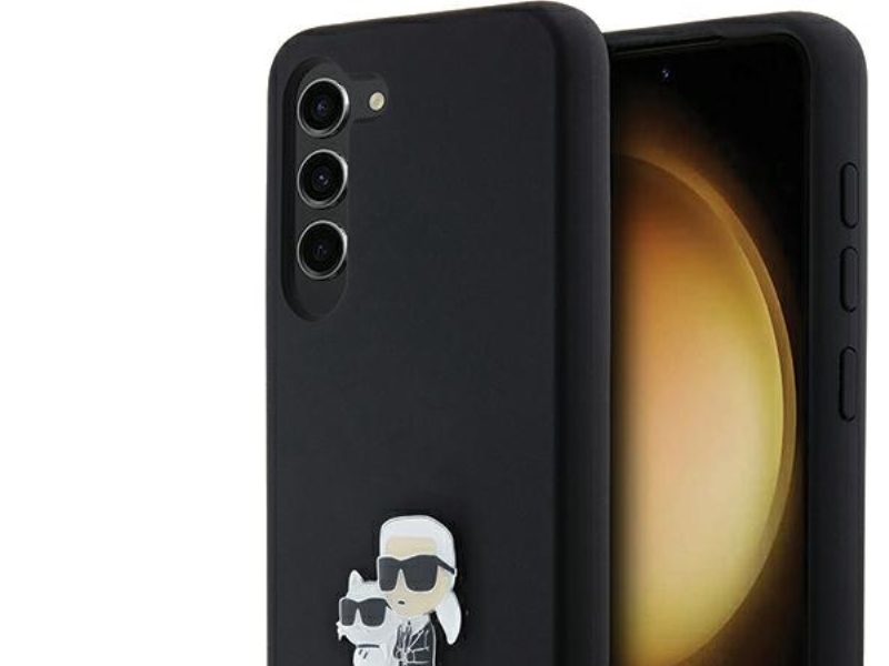Karl Lagerfeld Silikone Karl&Choupette Metal Pin-Etui Til Samsung Galaxy S23 - Sort