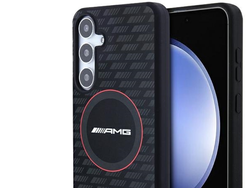 Amg Silikon Carbonmuster Magsafe Case Für Samsung Galaxy S24+ - Schwarz