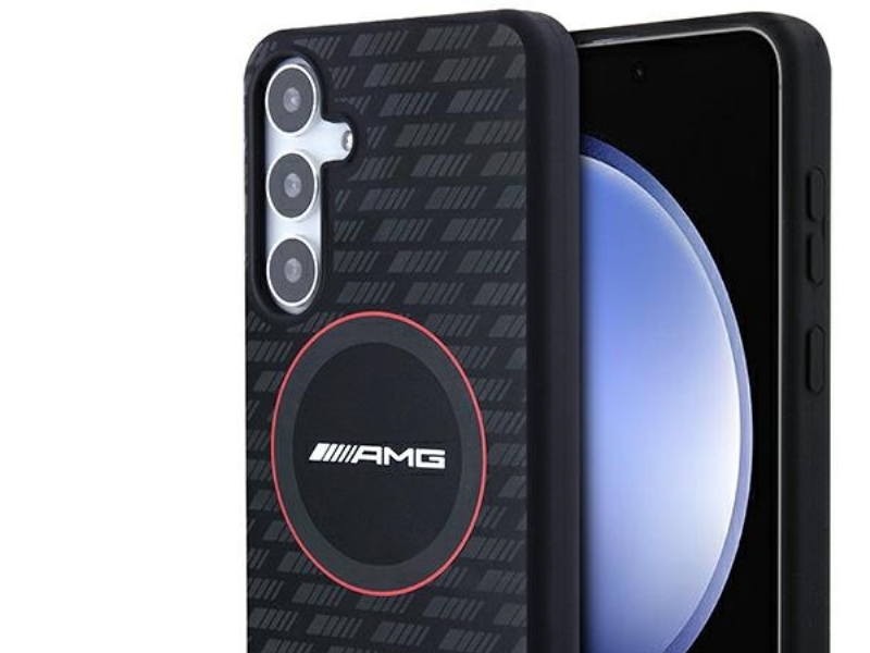 Amg Silikone Cover Med Carbon-Mønster Og Magsafe Til Samsung Galaxy S24 - Sort