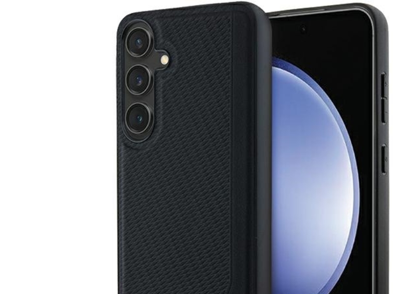 Mercedes Læderpræget Linje Magsafe-Cover Til Samsung Galaxy S24 - Sort