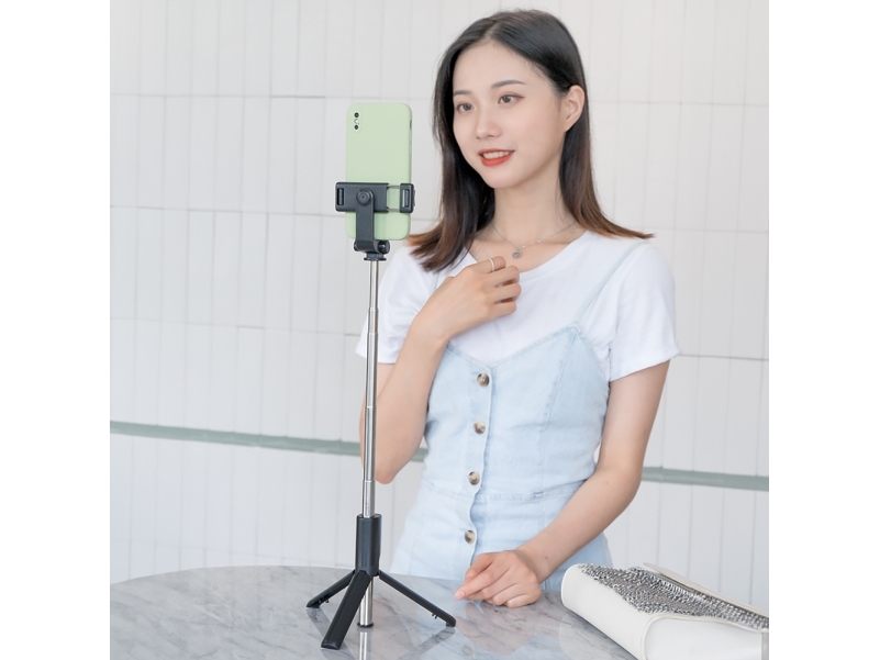 Selfiestang Hurtel Selfiestang WRY1S teleskopisk stativ 0,7 m til telefon - sort
