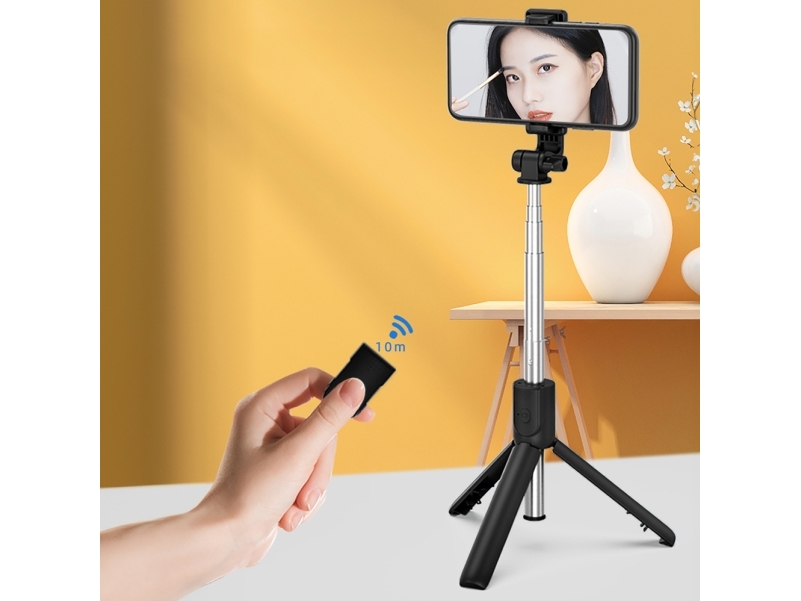 Selfiestang Hurtel Selfiestang WRY1S teleskopisk stativ 0,7 m til telefon - sort