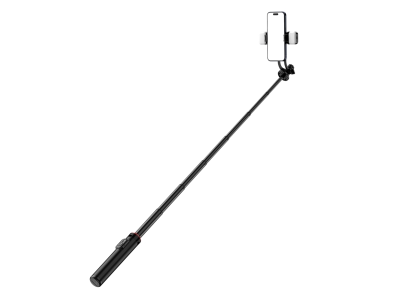 Selfie-Stick Hurtel Selfie Stick Wc12yds Teleskop-Stativ 1,3 M Aus Aluminium Mit Doppellampe Und Handyhalter - Schwarz