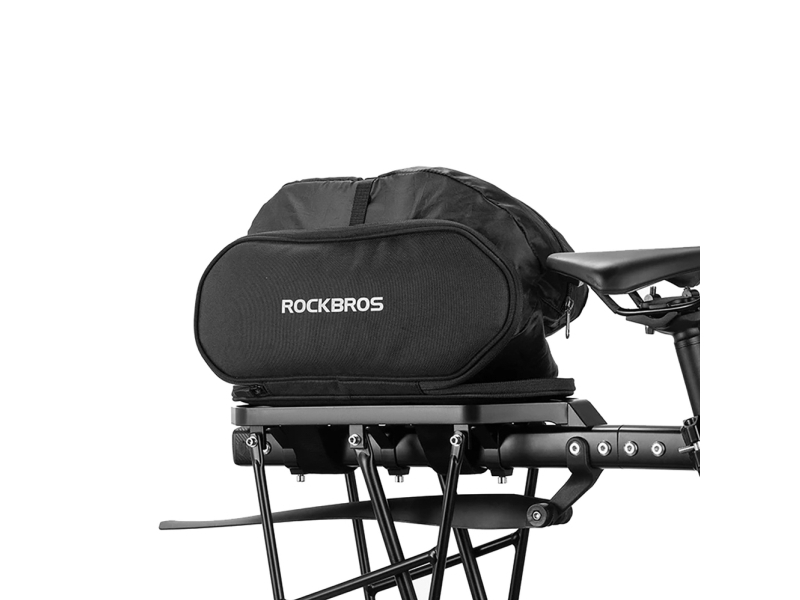 RockBros cykeltaske til bagagebærer sammenklappelig med siddefunktion 5l sort