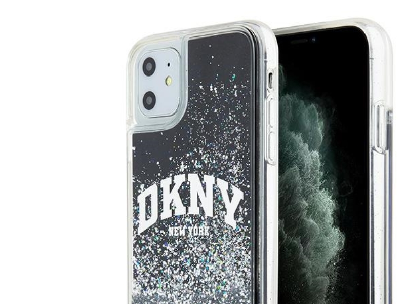 Dkny Liquid Glitter Big Logo Cover Til Iphone 11 / Xr - Sort
