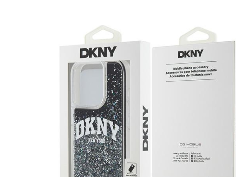 Dkny Flydende Glitter Stort Logo Cover Til Iphone 13 Pro / 13 - Sort