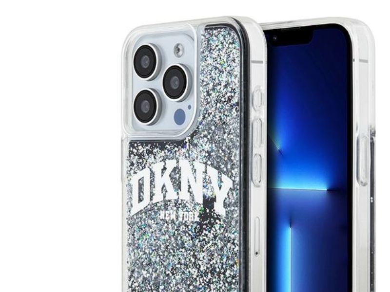 DKNY Liquid Glitter Big Logo cover til iPhone 14 Pro - Sort