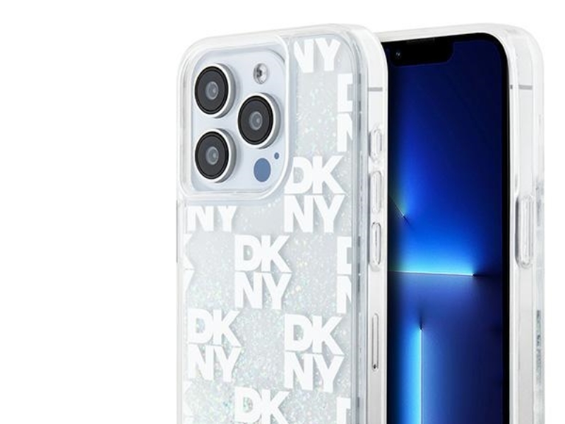 Dkny Liquid Glitter Multilogo Cover Til Iphone 15 Pro - Hvid