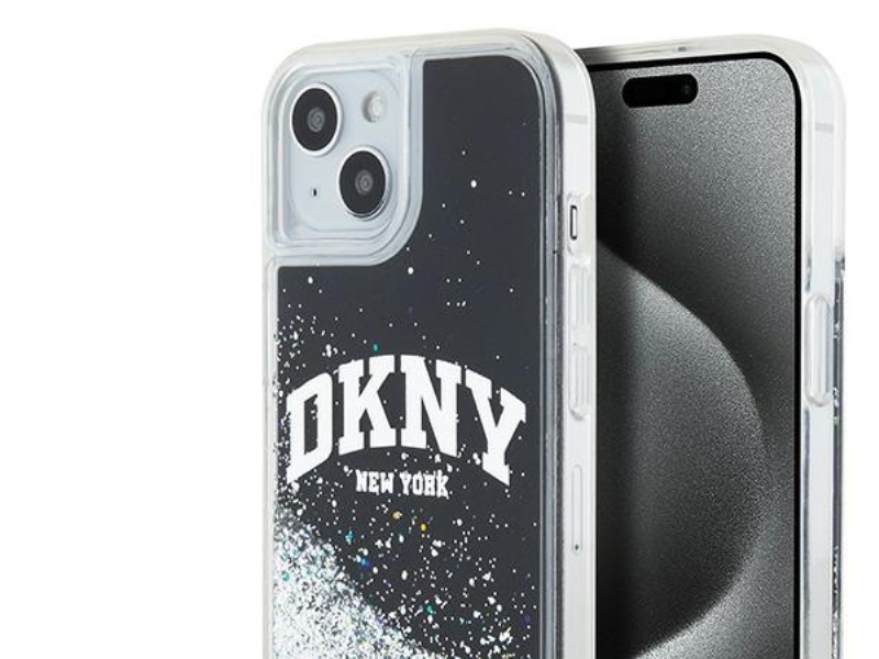 Dkny Liquid Glitter Big Logo Iphone 15 Plus / 14 Plus Case - Schwarz
