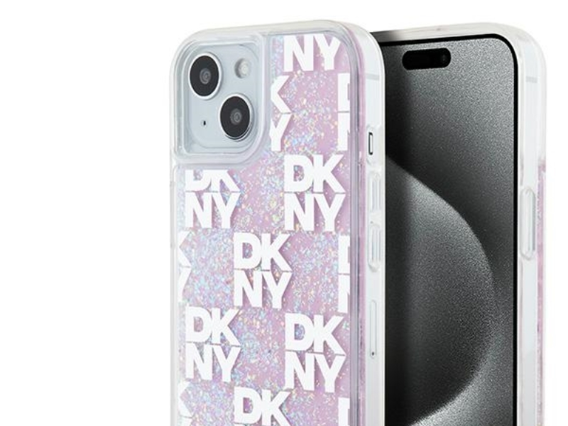 Dkny Liquid Glitter Multilogo Hülle Für Iphone 15 / 14 / 13 - Pink