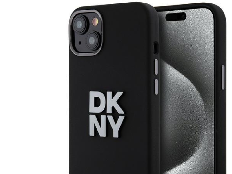Dkny Liquid Silicone Metal Logo Cover Til Iphone 15/14/13 - Black