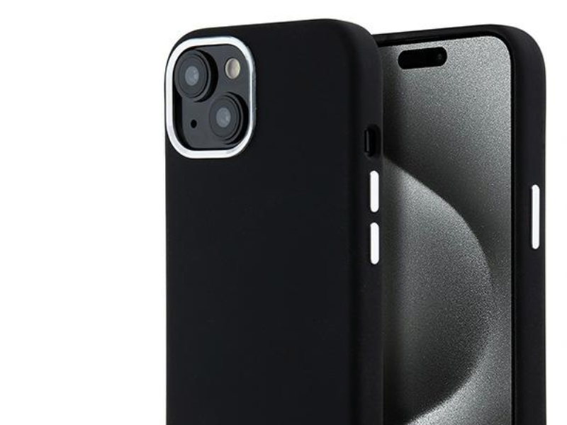 Dkny Liquid Silicone Small Metal Logo Magsafe Case Für Iphone 15 Plus / 14 Plus - Schwarz