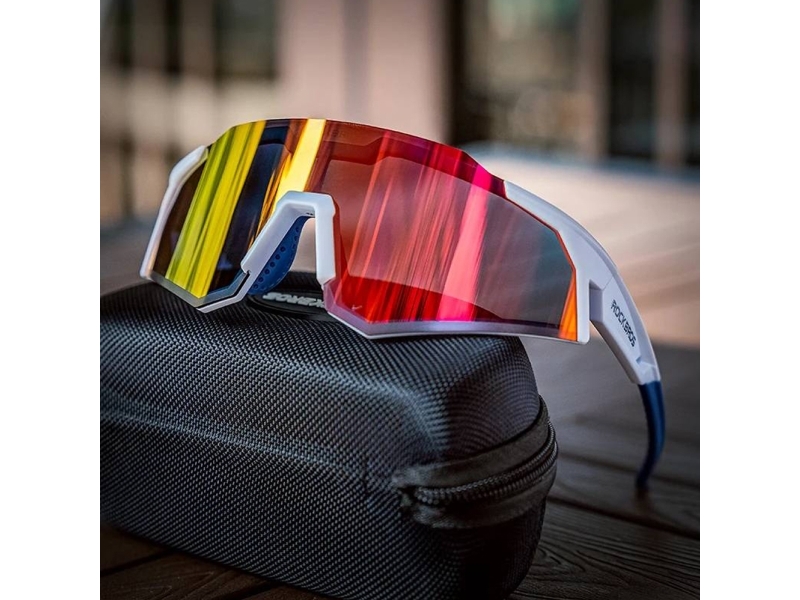 RockBros cykelbriller med polarisering og UV400 filter, hvide