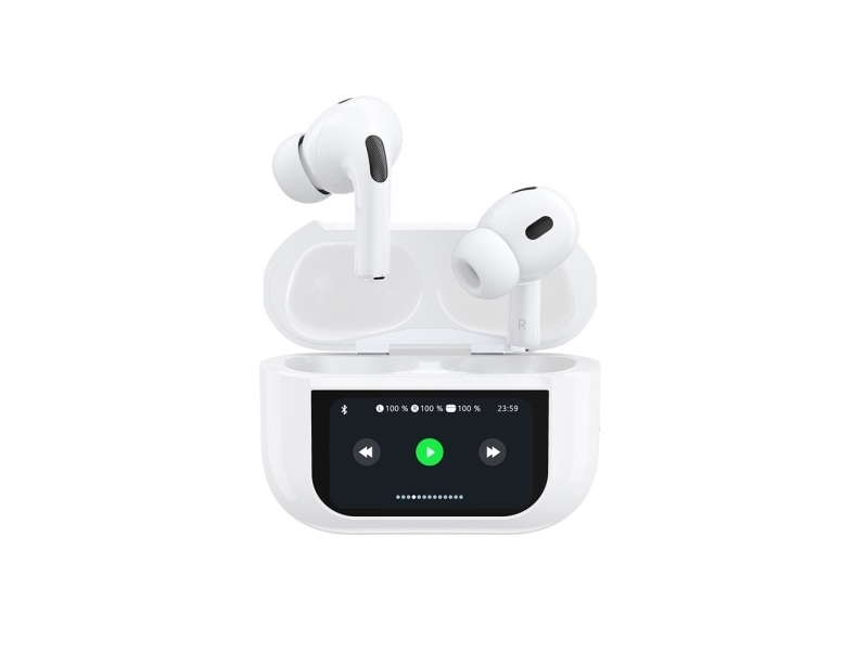 Dudao U19 TWS in-ear trådløse Bluetooth-hovedtelefoner 5.3 med LED-display - hvid