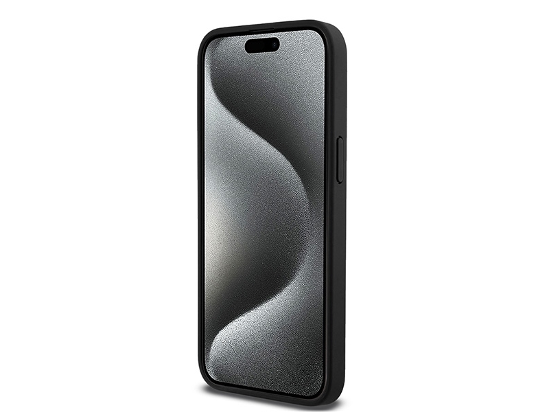 DKNY DKHMP15XPSHRPSK iPhone 15 Pro Max6.7" czarny/black hardcase Leather Monogram Pattern Metal Logo MagSafe