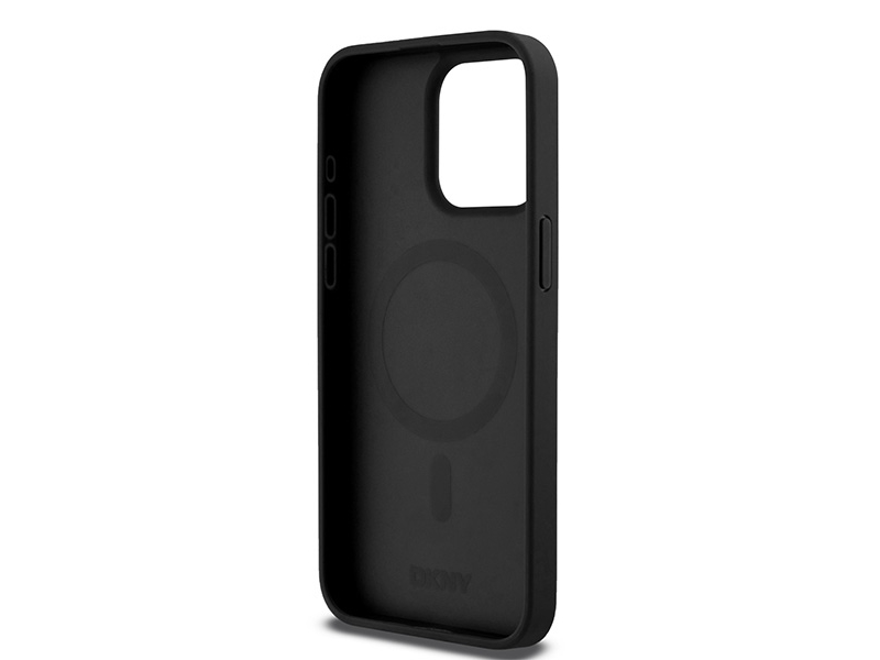 DKNY DKHMP15XPSHRPSK iPhone 15 Pro Max6.7" czarny/black hardcase Leather Monogram Pattern Metal Logo MagSafe