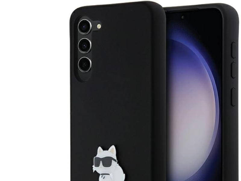 Karl Lagerfeld Silicone Choupette Metal Pin case for Samsung Galaxy S24+ - black