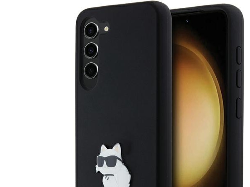 Karl Lagerfeld Silikone Choupette Metal Pin-Etui Til Samsung Galaxy S24 - Sort