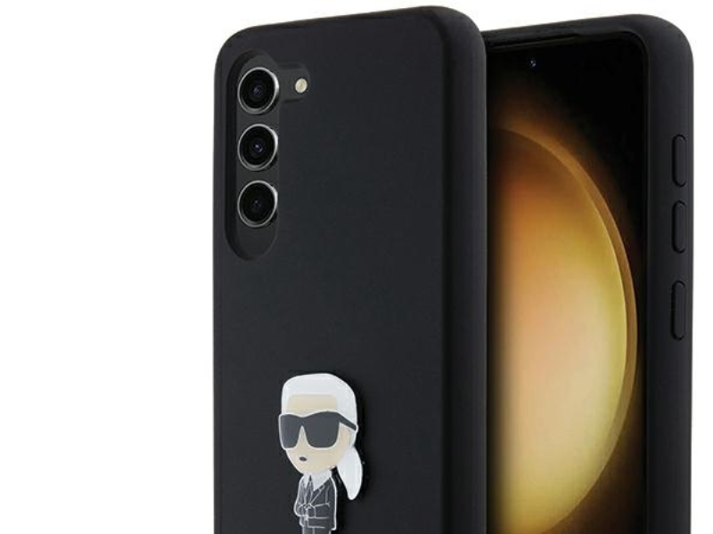 Karl Lagerfeld Silicone Ikonik Metal Pin Case Für Samsung Galaxy S24 - Schwarz