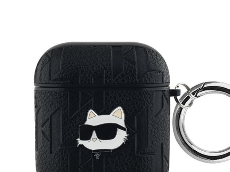 Karl Lagerfeld KLA2PGCHPK AirPods cover 1/2 sort/black Monogram Choupette Head