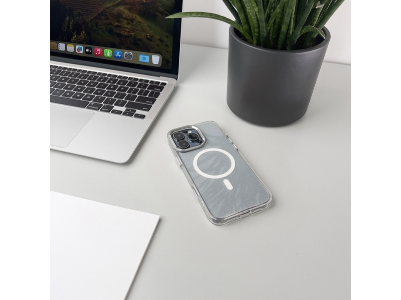 Glitzer-Case Magsafe Für Iphone 16 Pro - Weiß Mit Glitzer